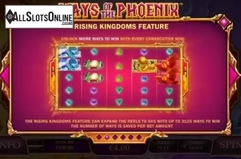 Features. Ways of the Phoenix from Playtech
