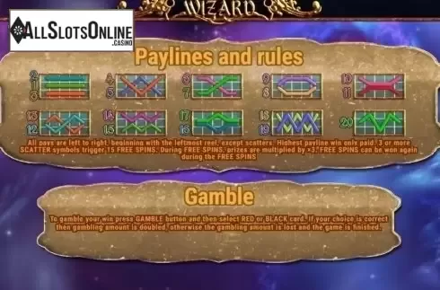 Paylines. Wizard (Fazi) from Fazi