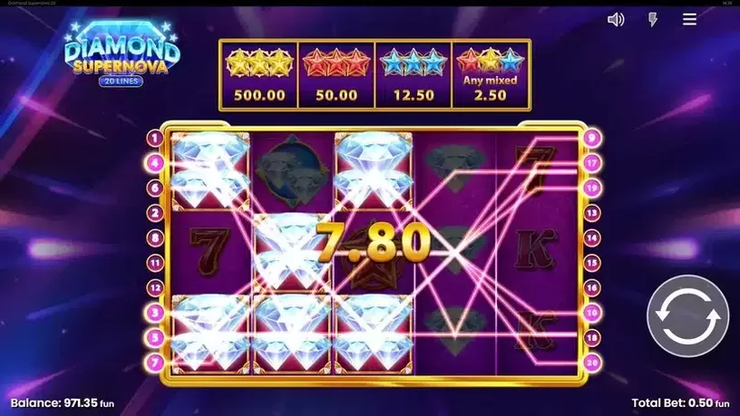 Diamond Supernova 20 slot screenshot 4