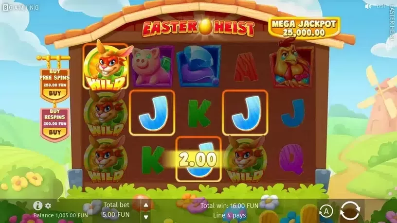 Easter Heist slot screenshot 3