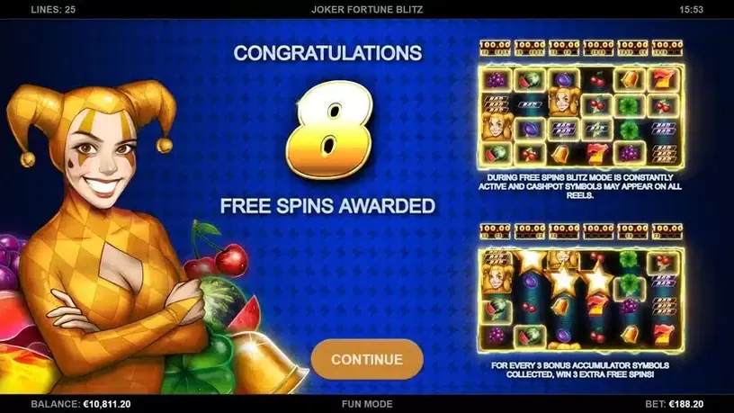 Joker Fortune Blitz slot screenshot 3