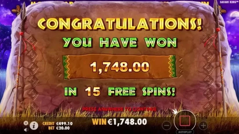 Safari King slot screenshot 8