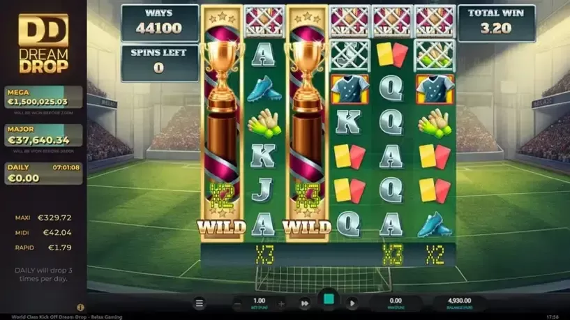 World Class Kick Off Dream Drop slot screenshot 