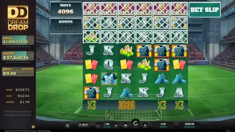 World Class Kick Off Dream Drop slot screenshot 